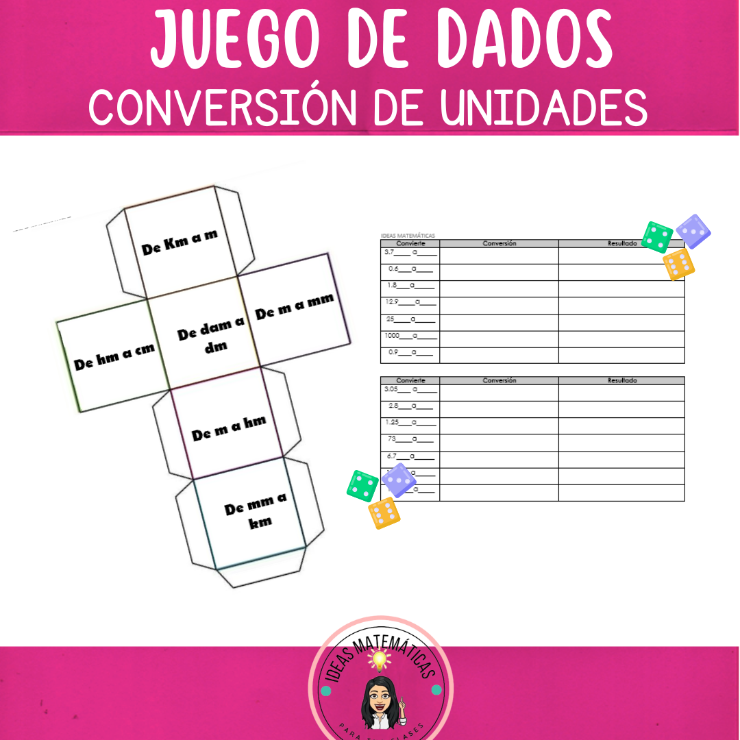 JUEGO DE DADOS CONVERSIÓN DE UNIDADES