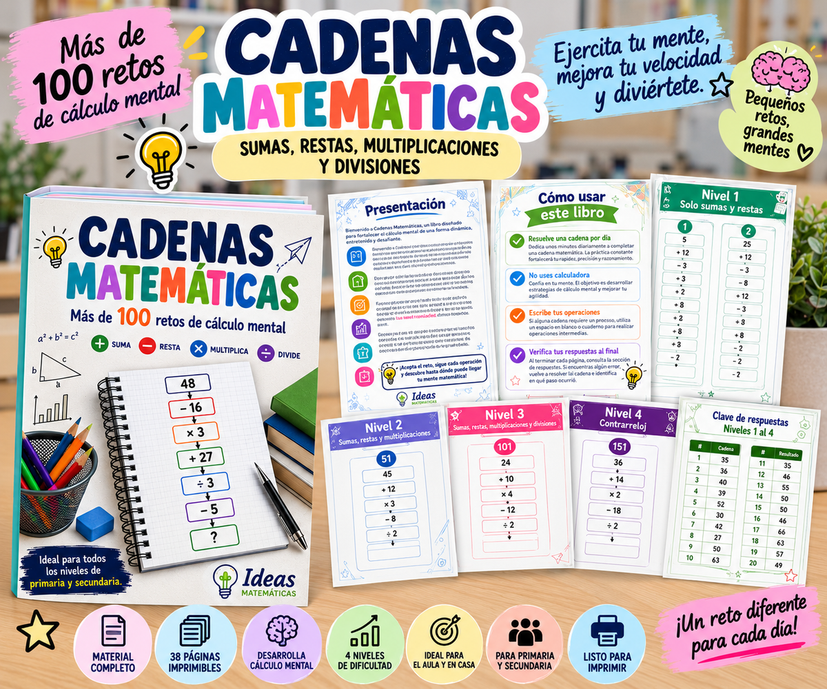 Cadenas Matemáticas | Más de 150 retos de cálculo mental