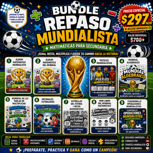 Bundle Repaso Mundialista – Matemáticas para Secundaria
