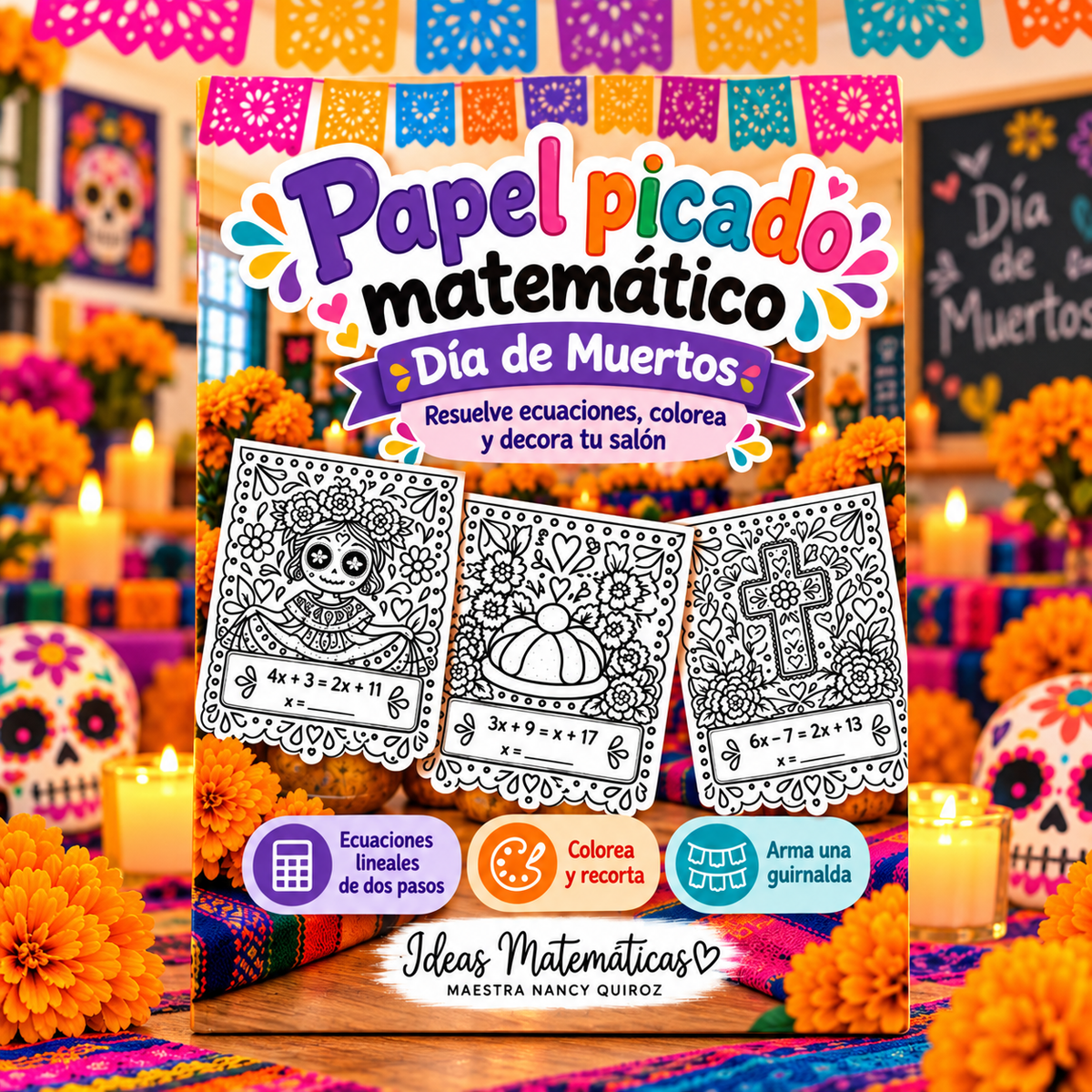 Papel picado matemático · Día de Muertos