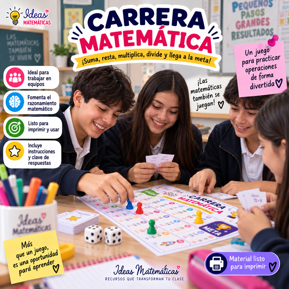 Carrera Matemática · Juego de operaciones básicas