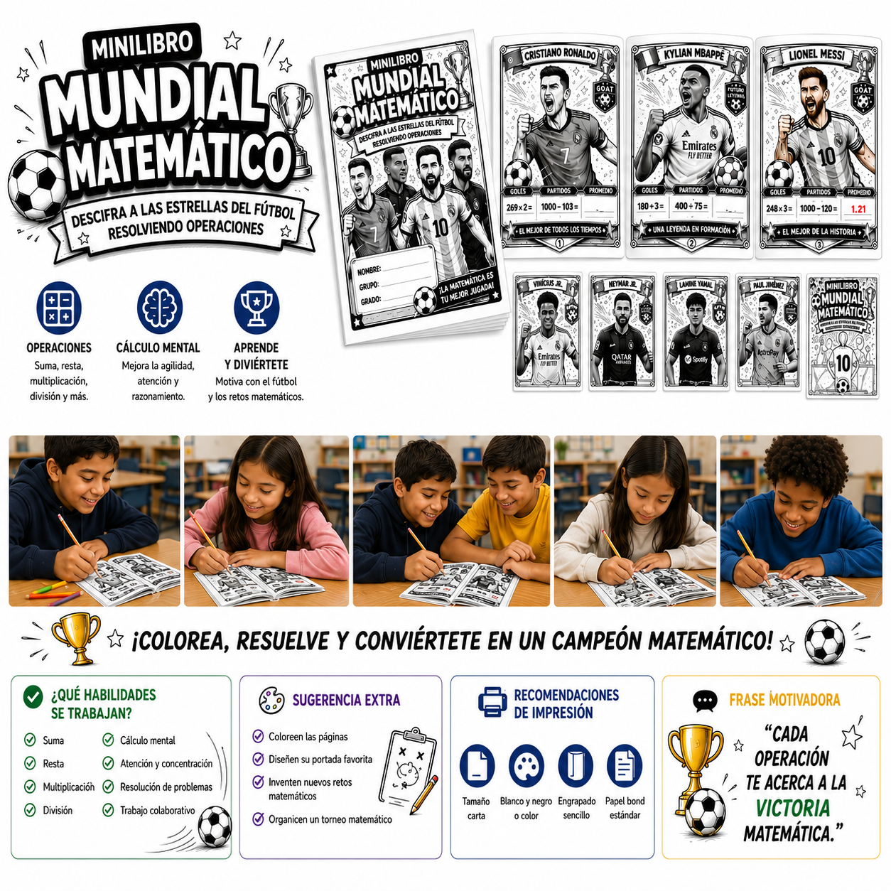MINI LIBRO MUNDIAL MATEMÁTICO 🏆