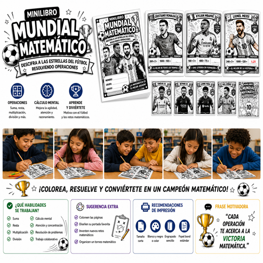 MINI LIBRO MUNDIAL MATEMÁTICO 🏆