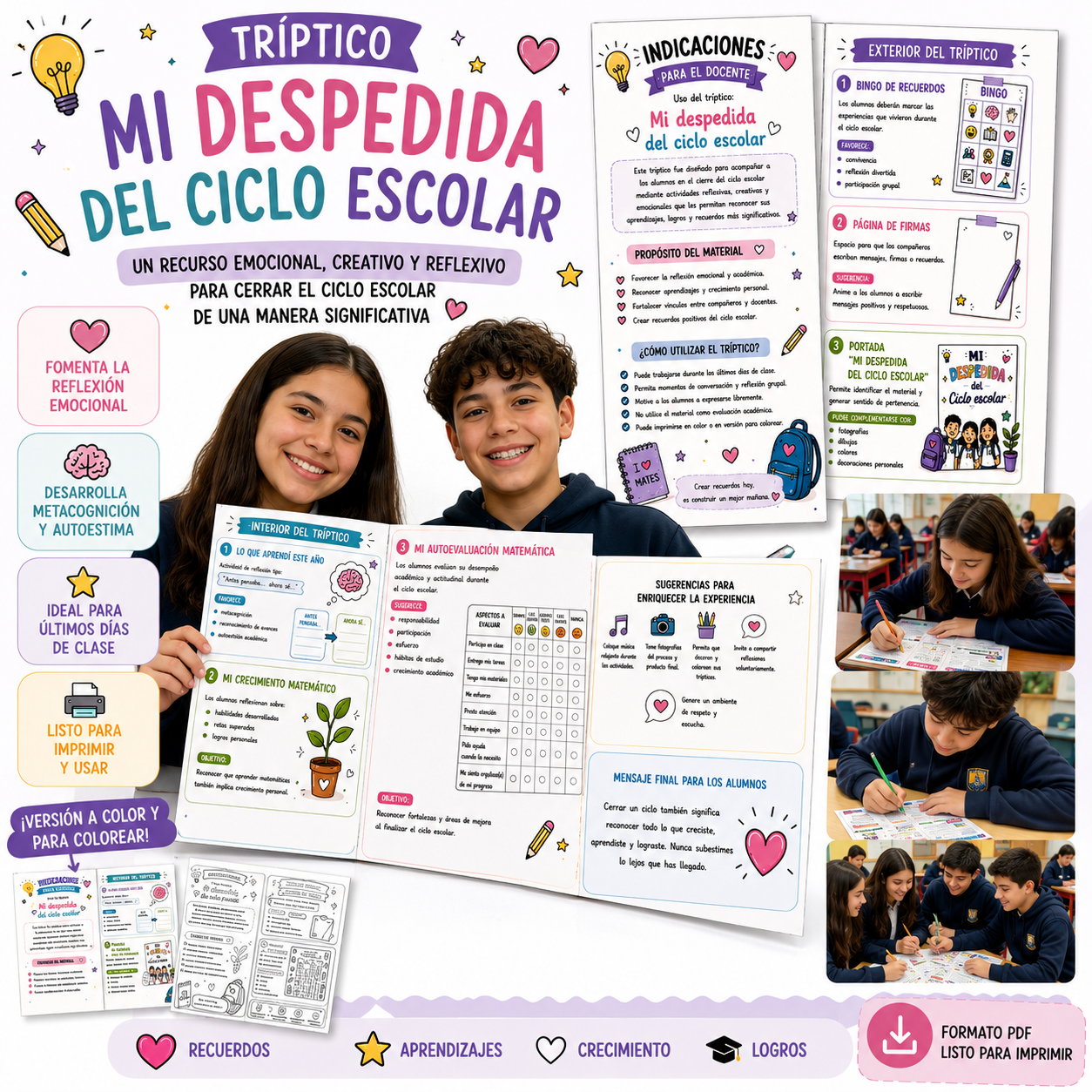 MI DESPEDIDA DEL CICLO ESCOLAR TRIPTICO