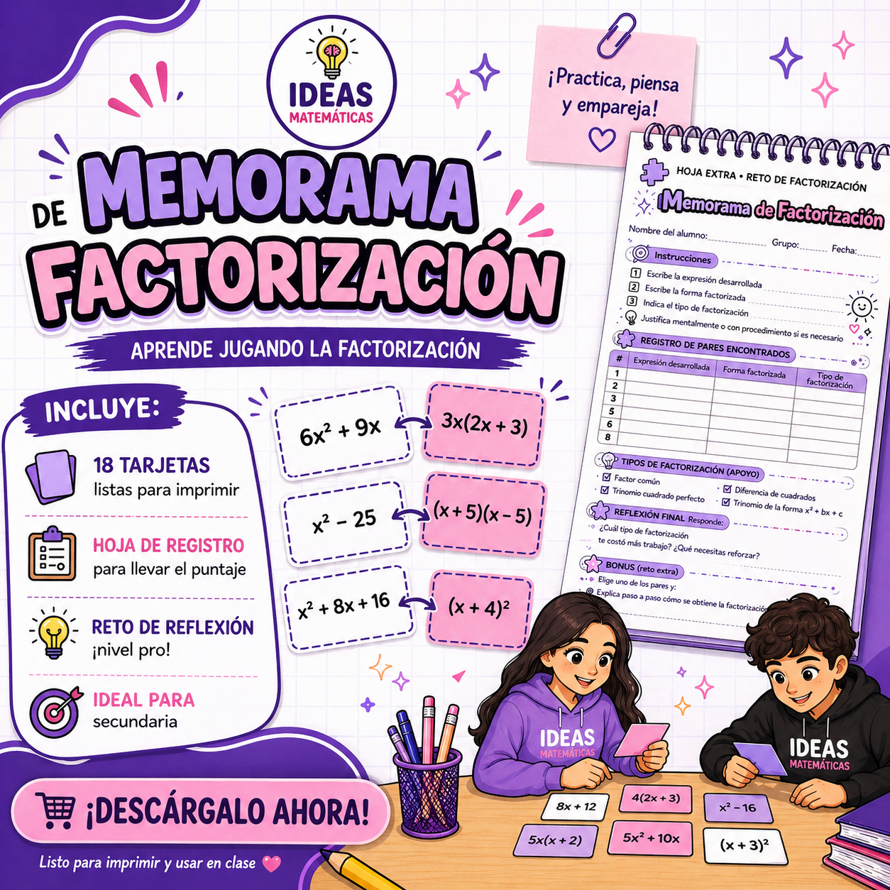MEMORAMA DE FACTORIZACIÓN
