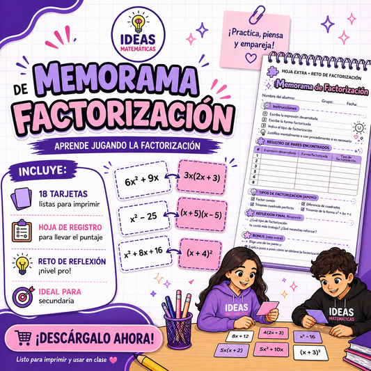 MEMORAMA DE FACTORIZACIÓN