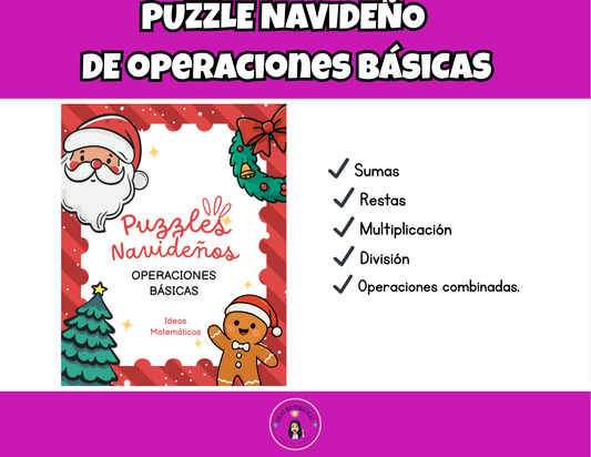 Cuadernillo Navideño de Rompecabezas Matemáticos – Operaciones Básicas