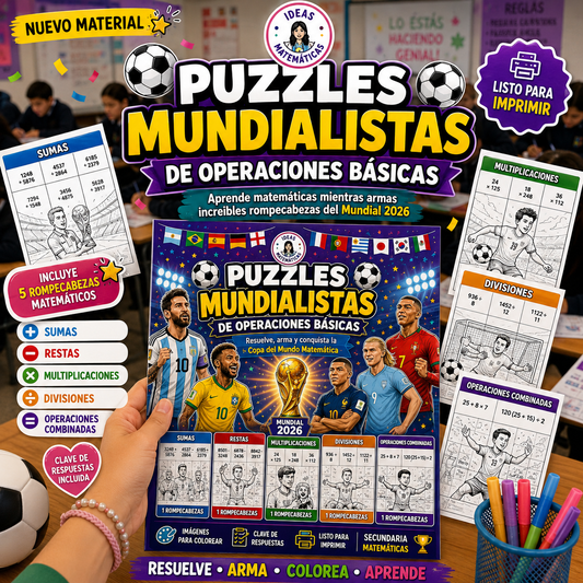 Puzzles Mundialistas de Operaciones Básicas ⚽