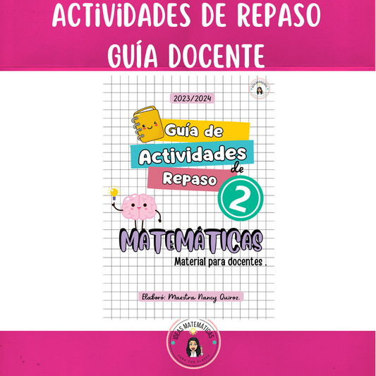 GUÍA DE REPASO MATEMÁTICAS SEGUNDO GRADO