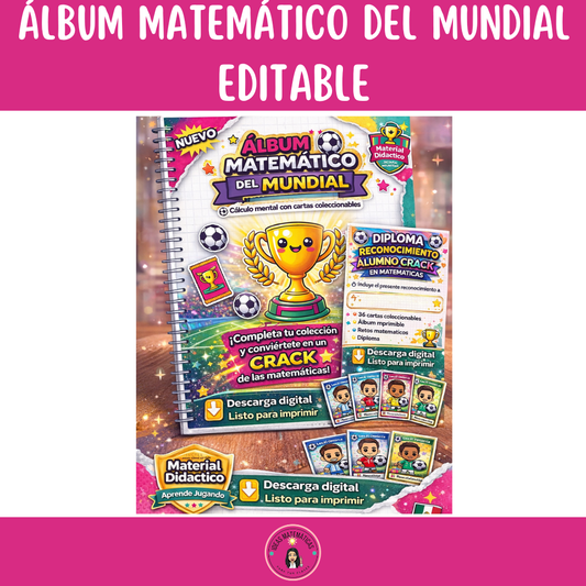 ÁLBUM MATEMÁTICO DEL MUNDIAL (EDITABLE)